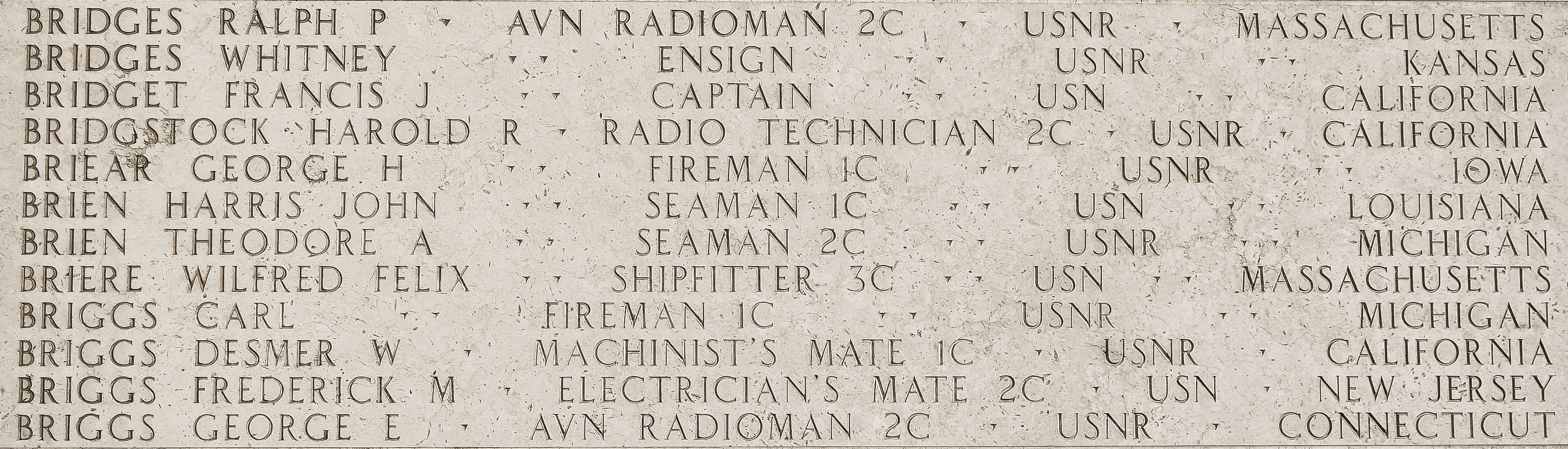 George E. Briggs, Aviation Radioman Second Class